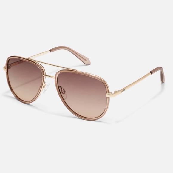 Quay Australia Accessories - Quay Australia All In Gold Frame Aviator Sunglasses